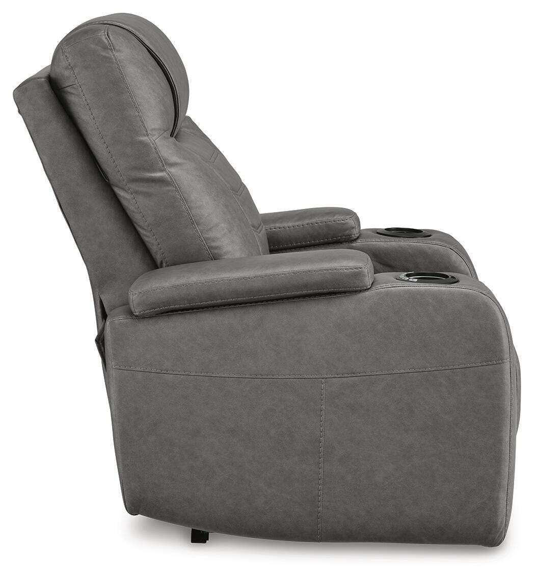 Schooner Rocks PWR Recliner/ADJ Headrest Faux Leather