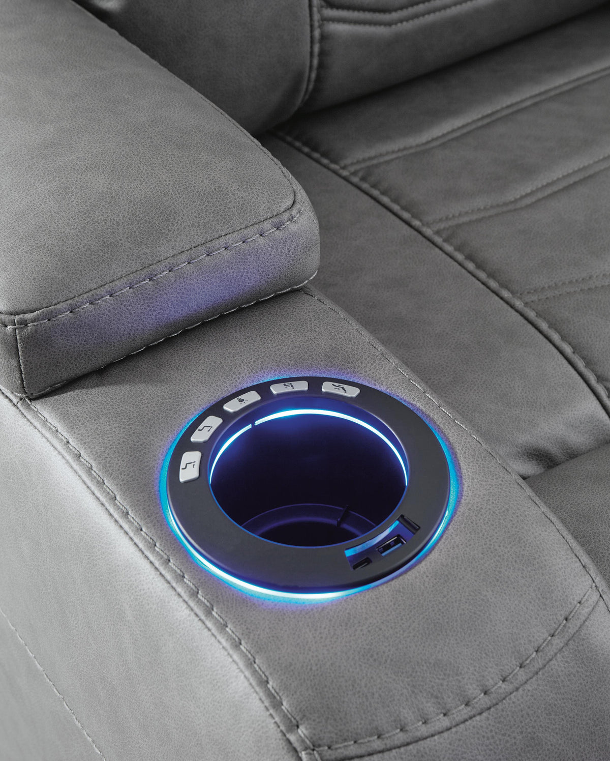 Schooner Rocks PWR Recliner/ADJ Headrest Faux Leather