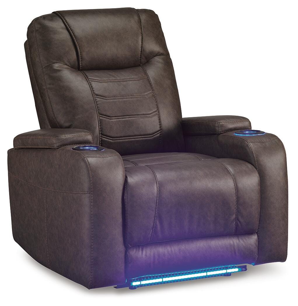 Schooner Rocks PWR Recliner/ADJ Headrest Faux Leather