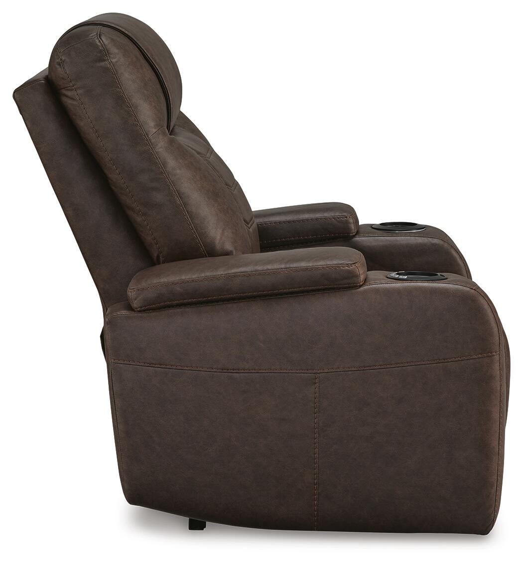 Schooner Rocks PWR Recliner/ADJ Headrest Faux Leather