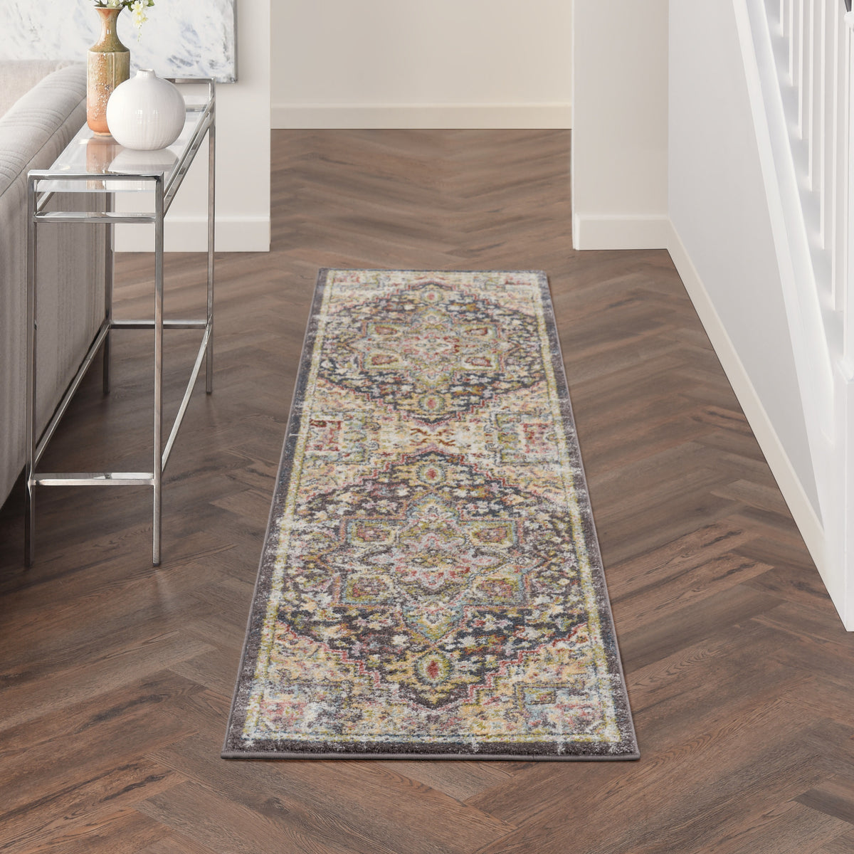 Soraya SOR04 Charcoal Multi Rug - room scene