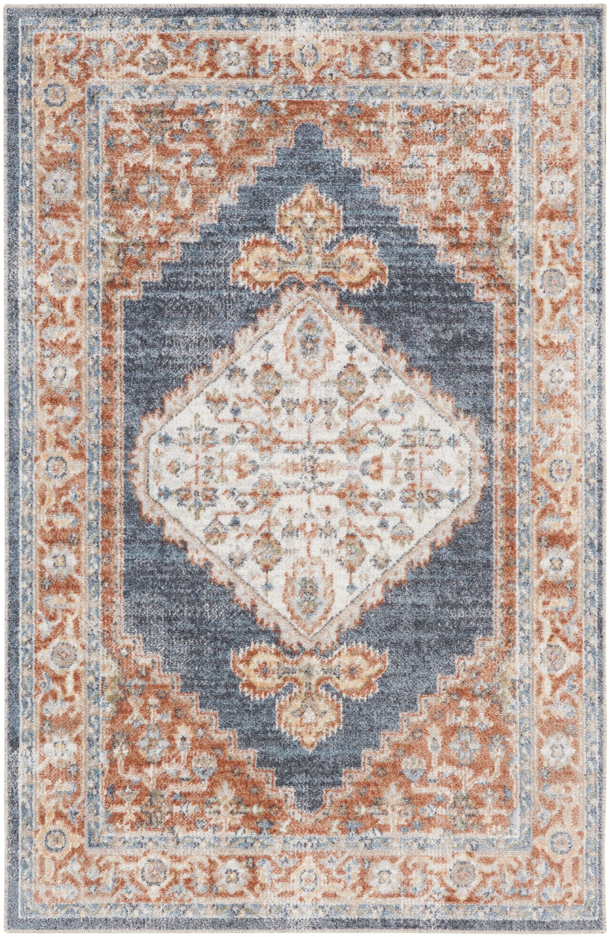 Astra Machine Washable ASW11 Denim Multicolor Rug - Rectangle