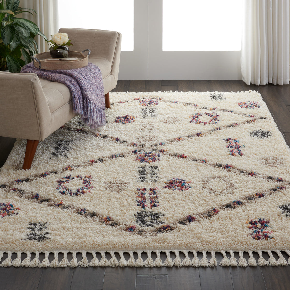 Denmark Shag DNK01 Ivory Rug - room scene