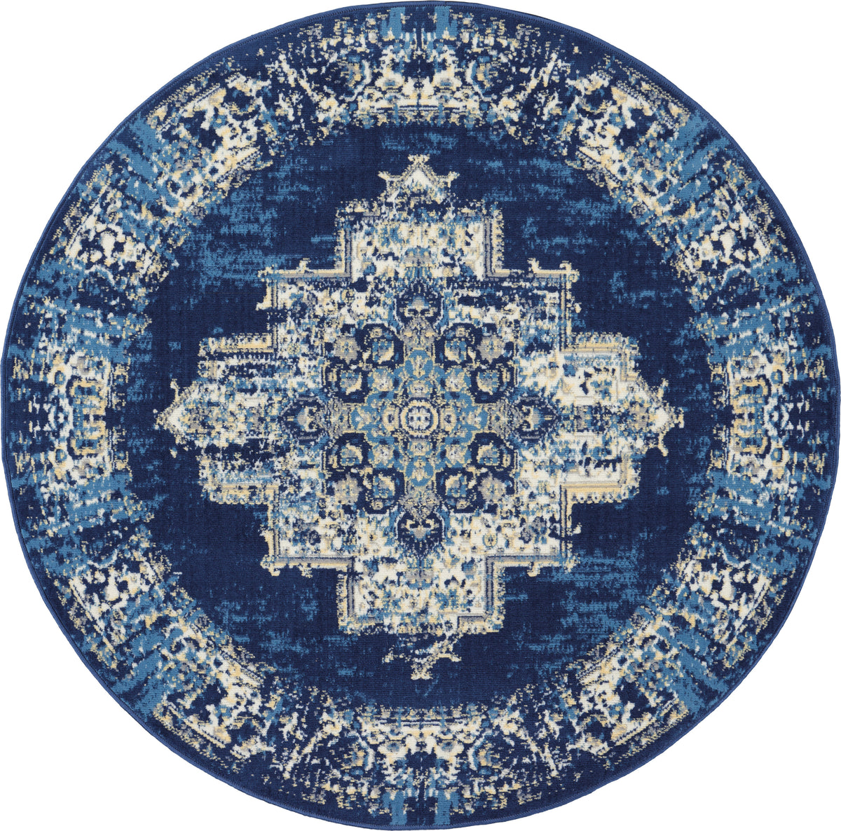 Grafix GRF14 Navy Blue Rug - Round