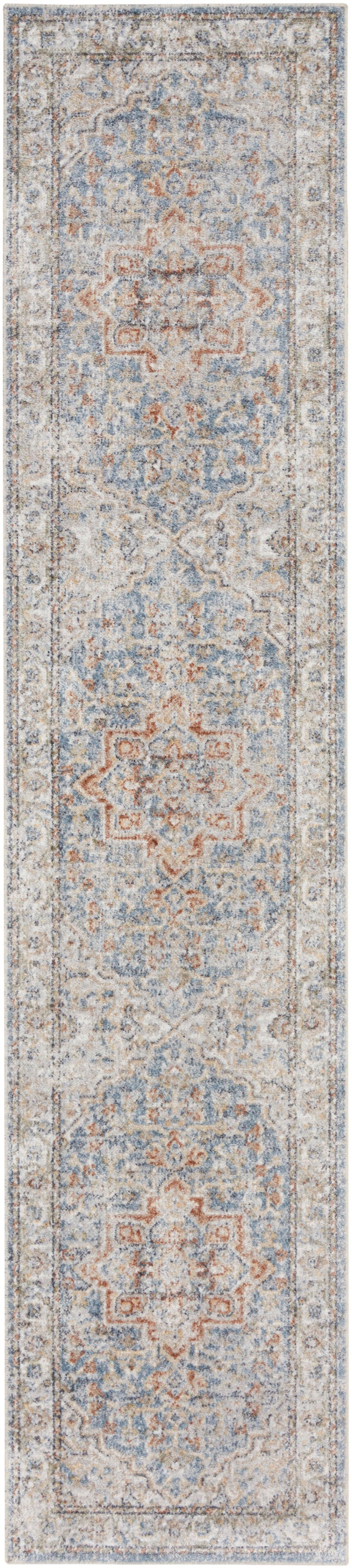 Astra Machine Washable ASW12 Denim Multicolor Rug - Runner