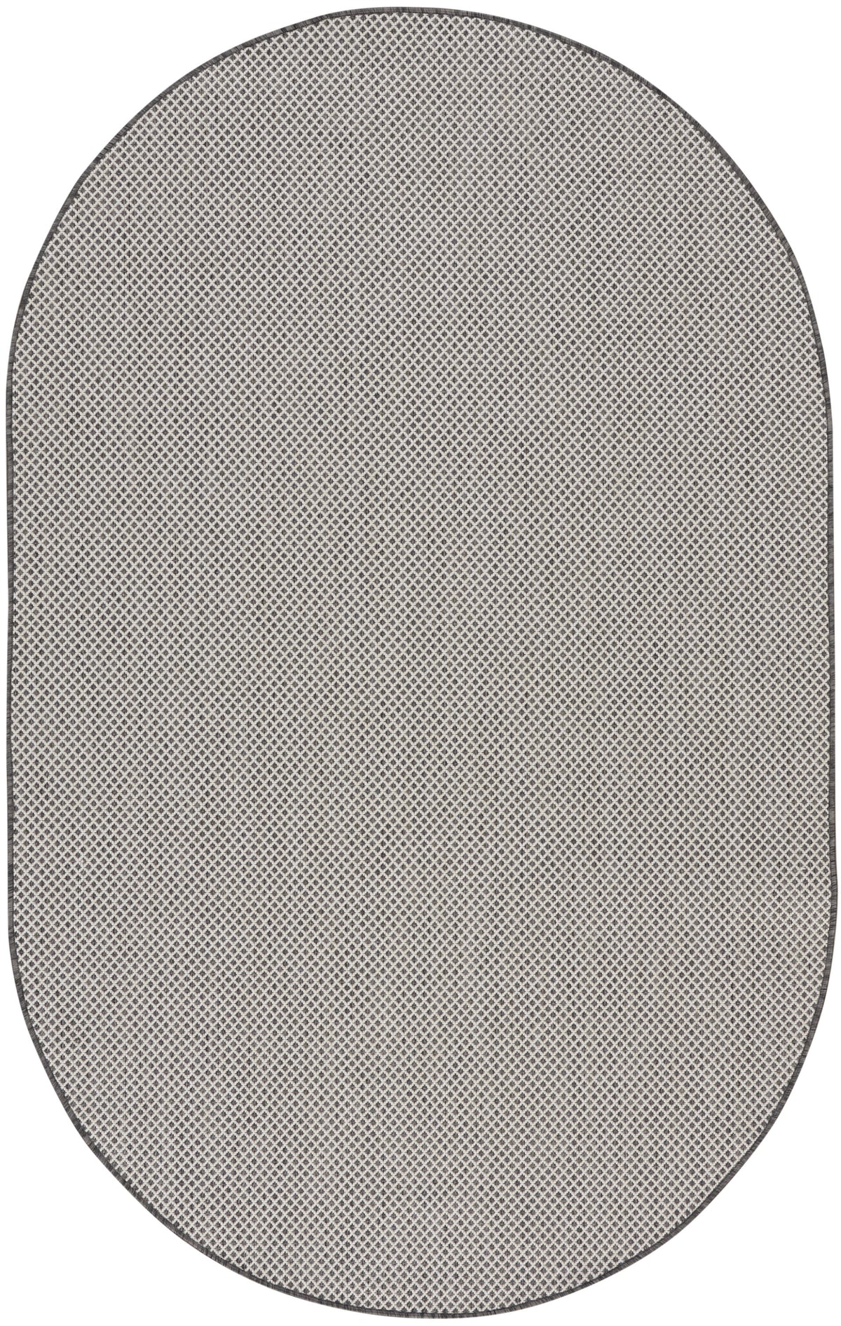 Courtyard COU01 Ivory Charcoal Rug - Oval