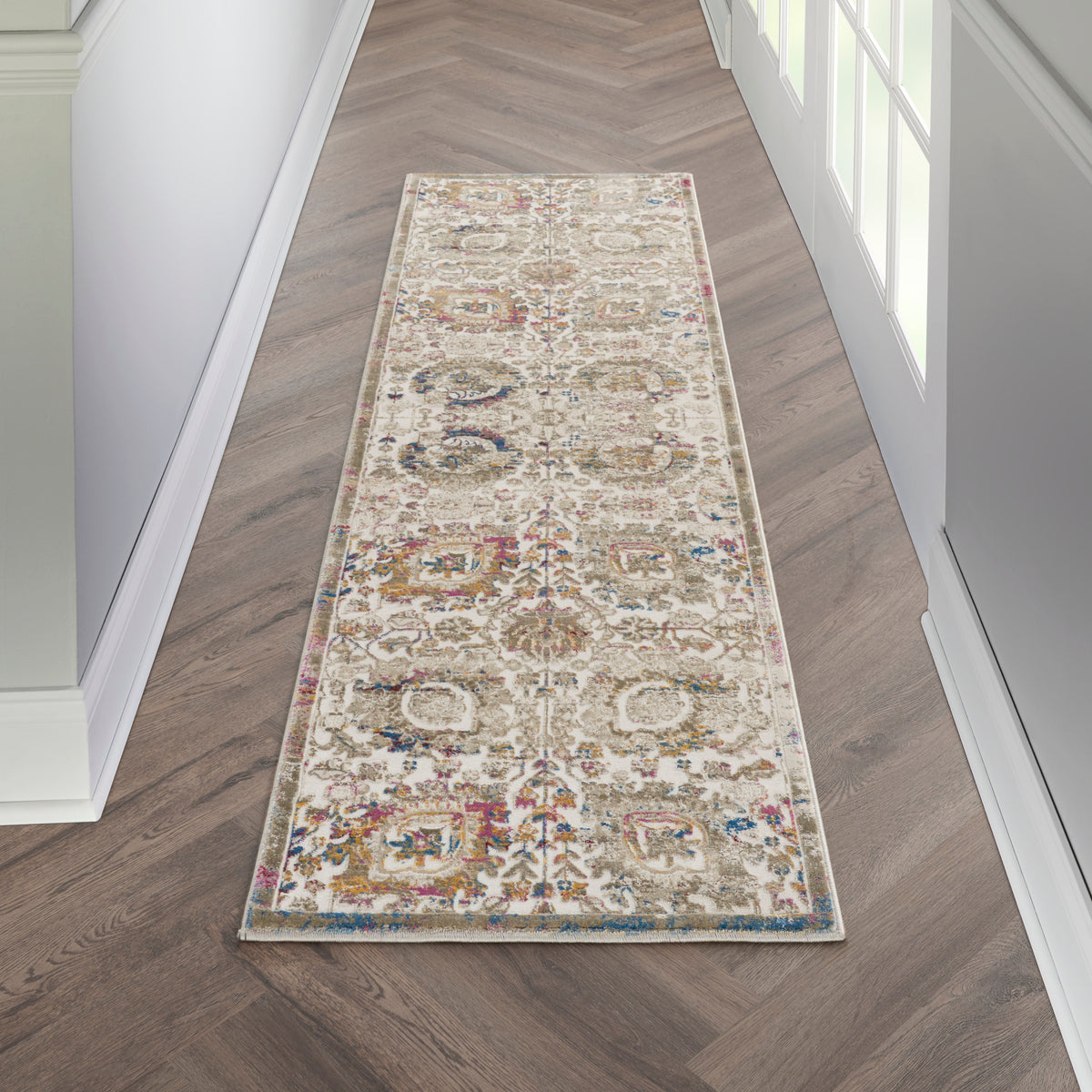 Melody MEL01 Ivory Multicolor Rug - room scene