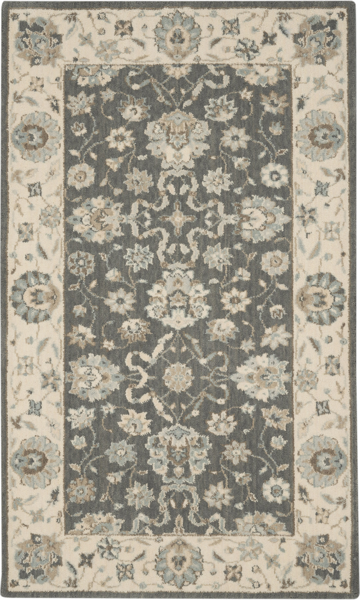 Living Treasures LI16 Grey Ivory Rug - Rectangle