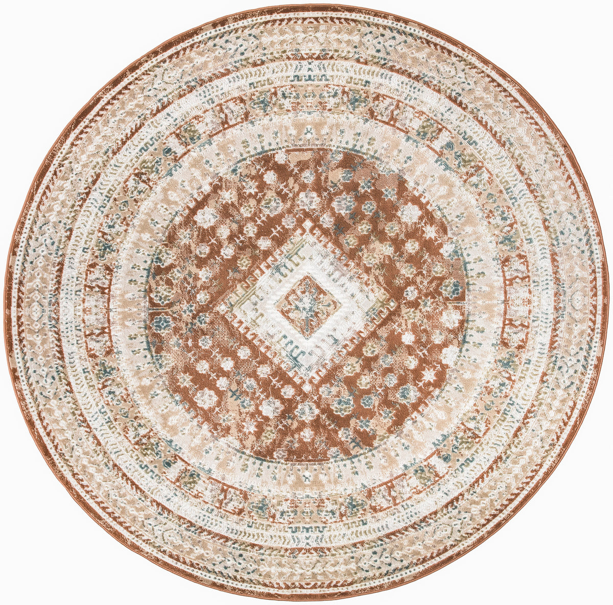 Thalia THL04 Rust Multicolor Rug - Round