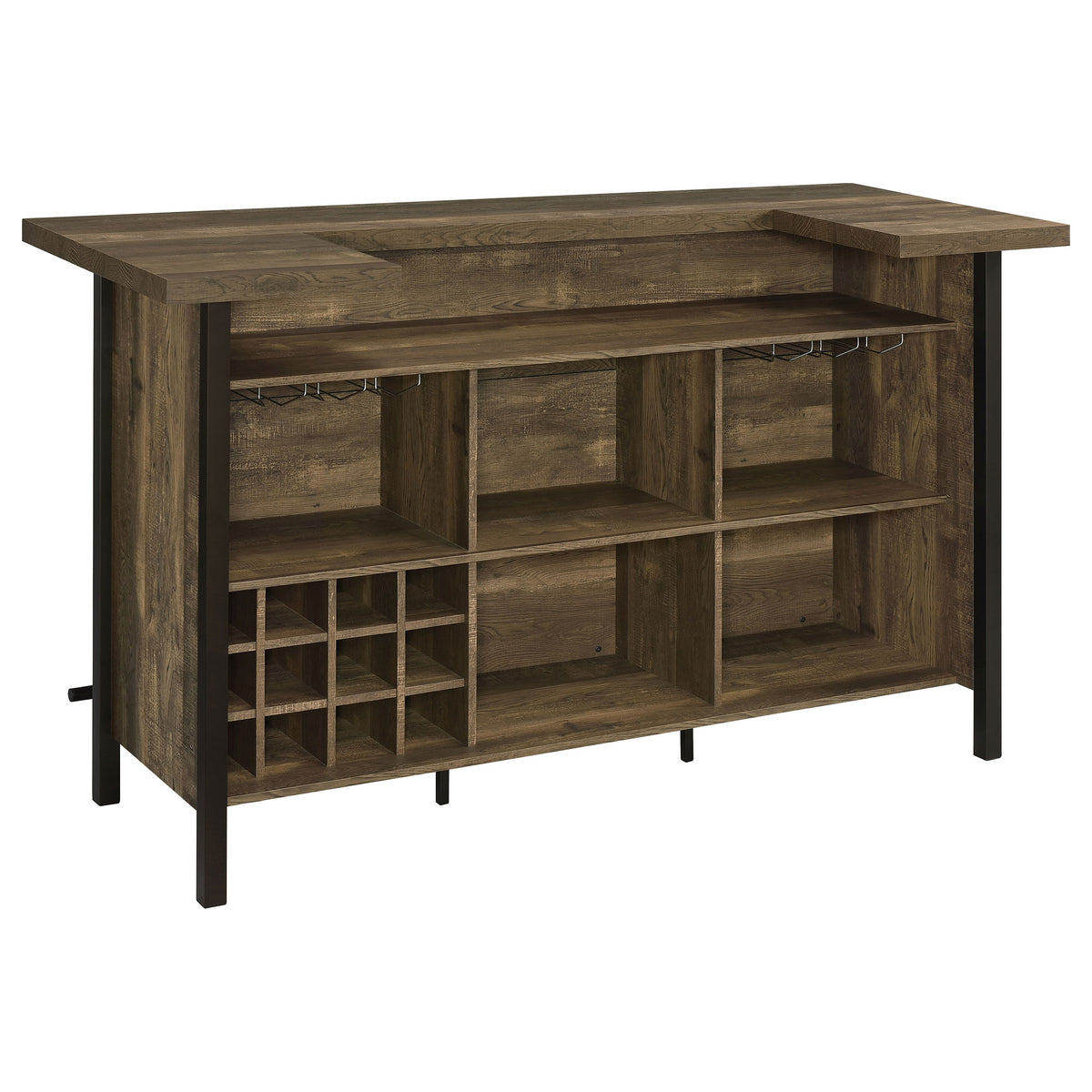 Bellemore Freestanding Home Bar Wine Cabinet - Rustic Oak