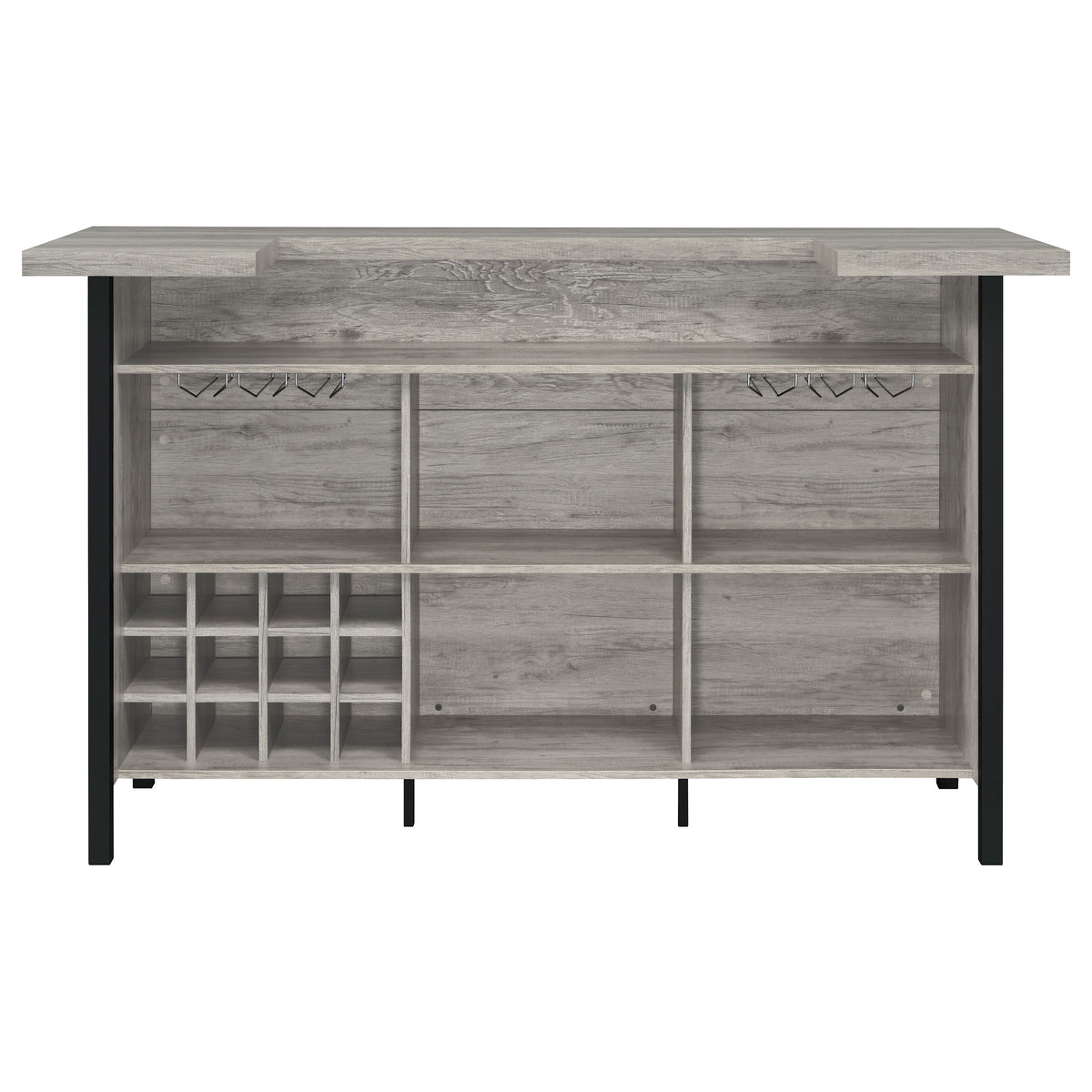 Bellemore Freestanding Home Bar Wine Cabinet - Grey Driftwood