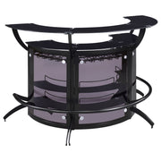 Dallas 3-piece Curved Freestanding Home Bar Set with Storage Black