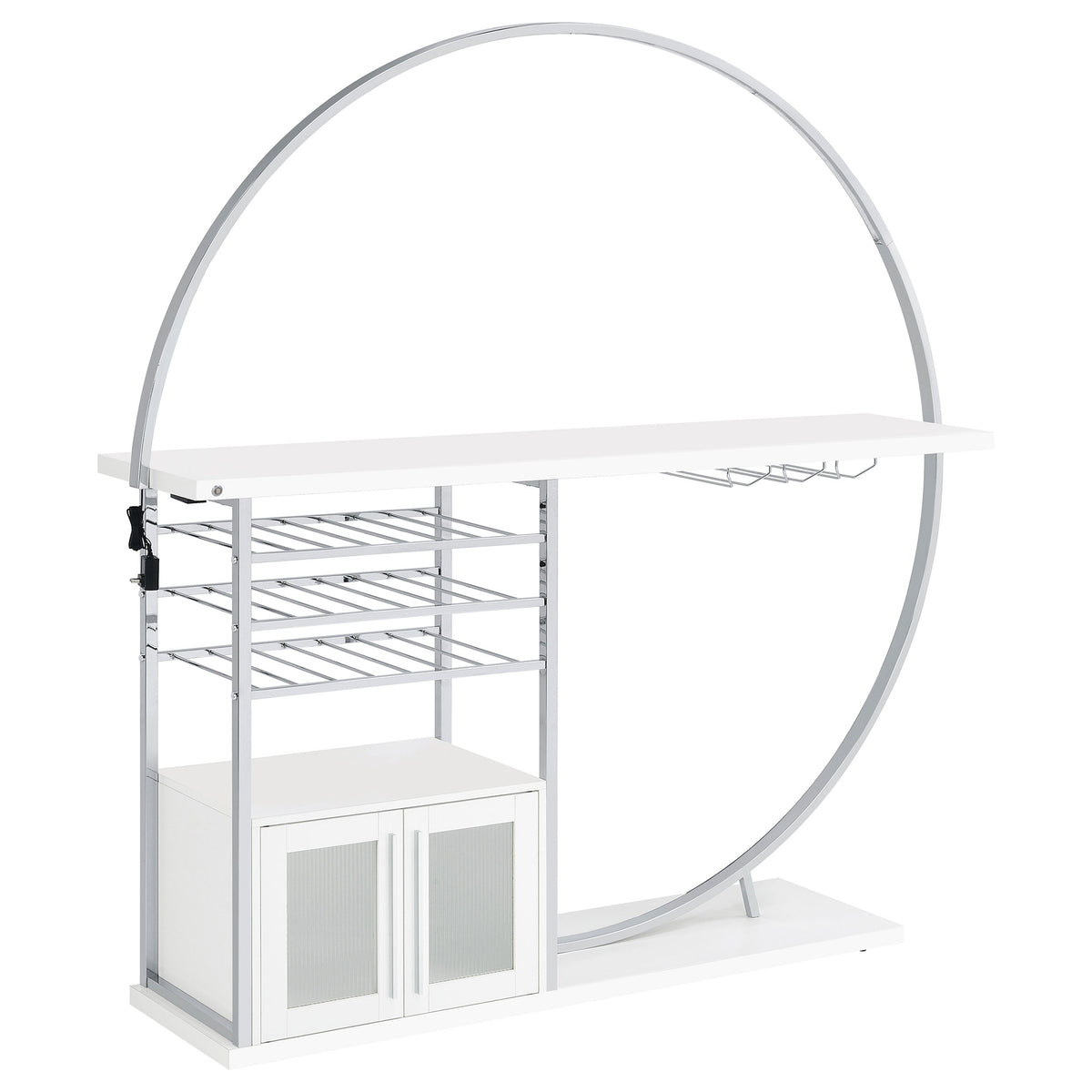 Risley 2-door Circular LED Wine Cabinet - White