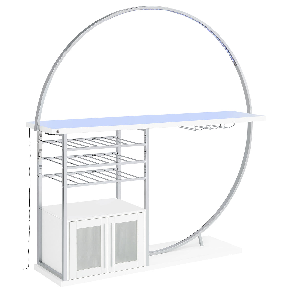 Risley 2-door Circular LED Wine Cabinet - White