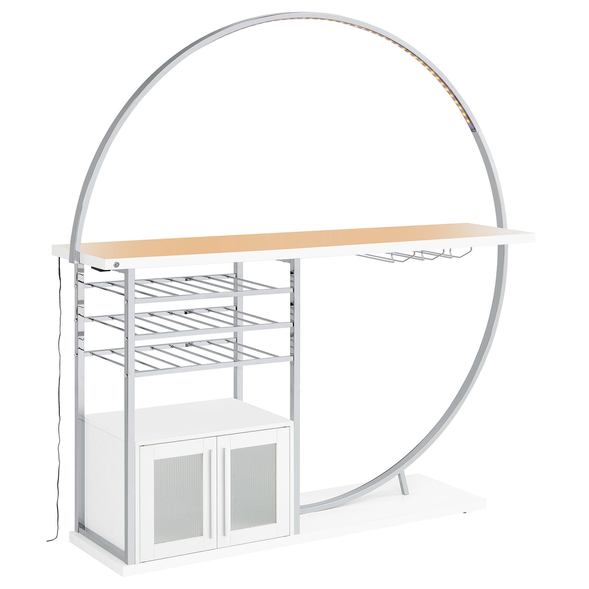 Risley 2-door Circular LED Wine Cabinet - White