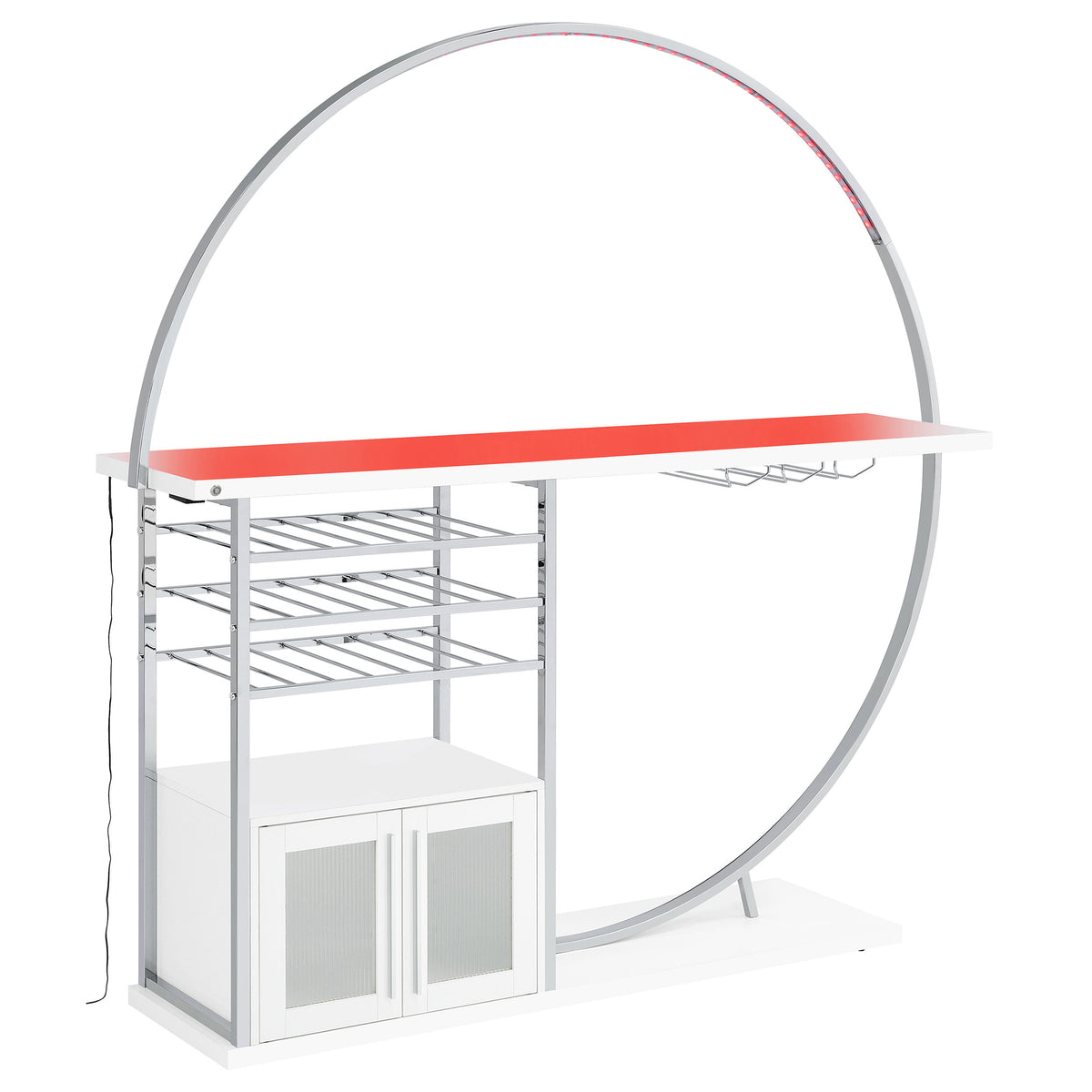 Risley 2-door Circular LED Wine Cabinet - White