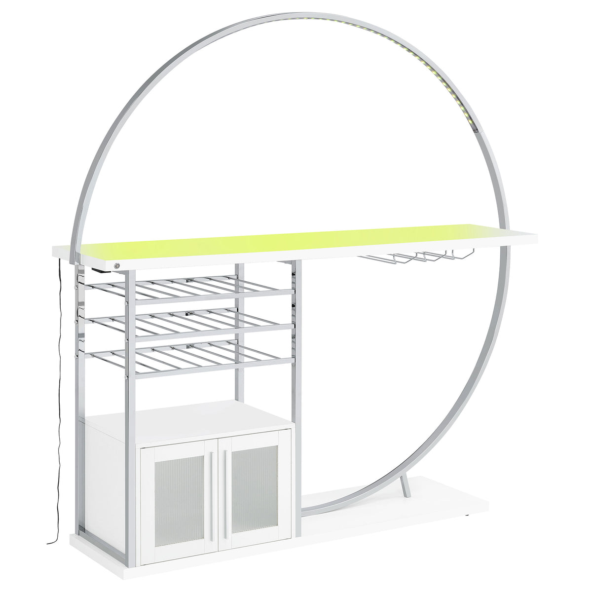 Risley 2-door Circular LED Wine Cabinet - White