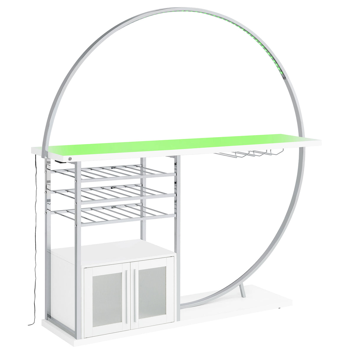 Risley 2-door Circular LED Wine Cabinet - White