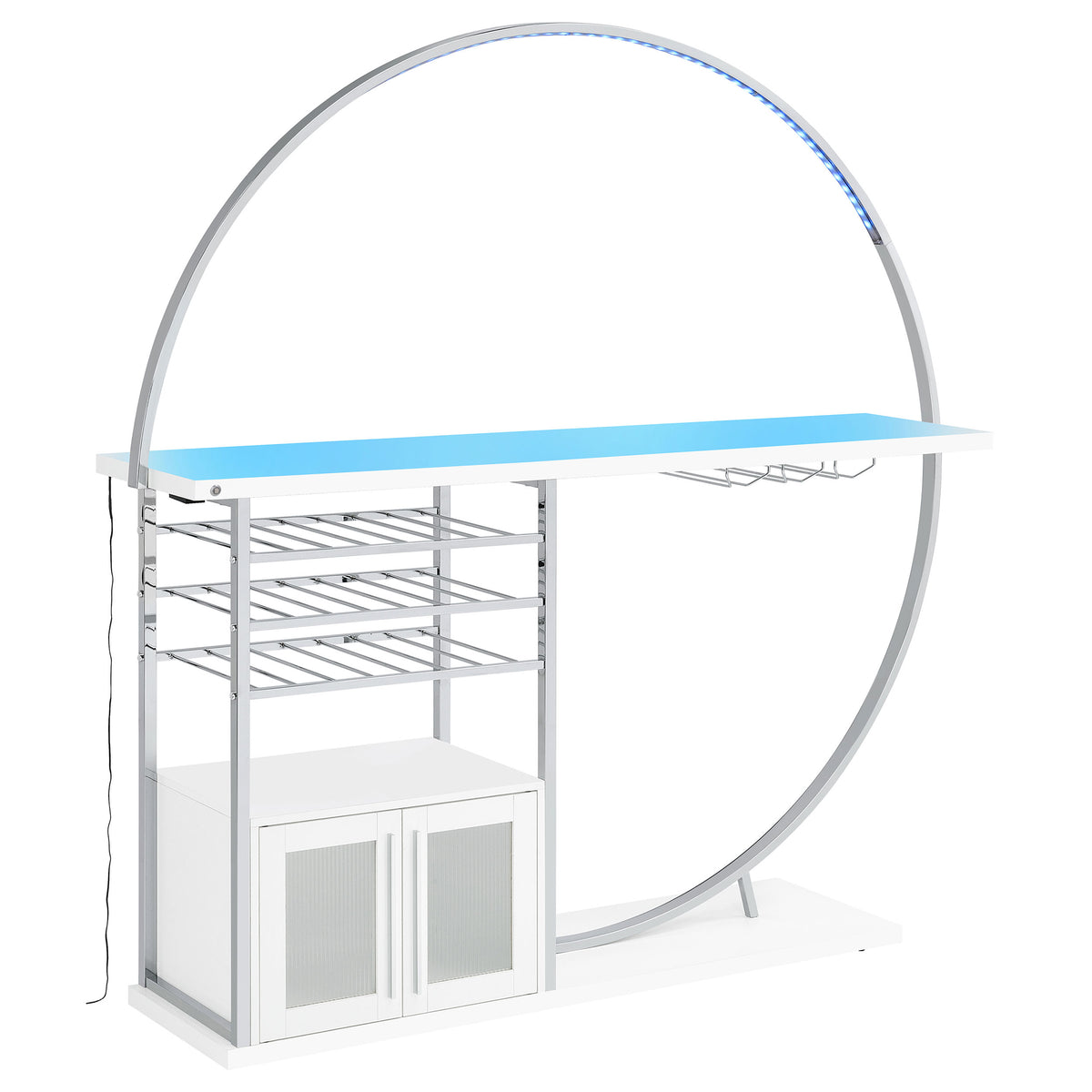 Risley 2-door Circular LED Wine Cabinet - White