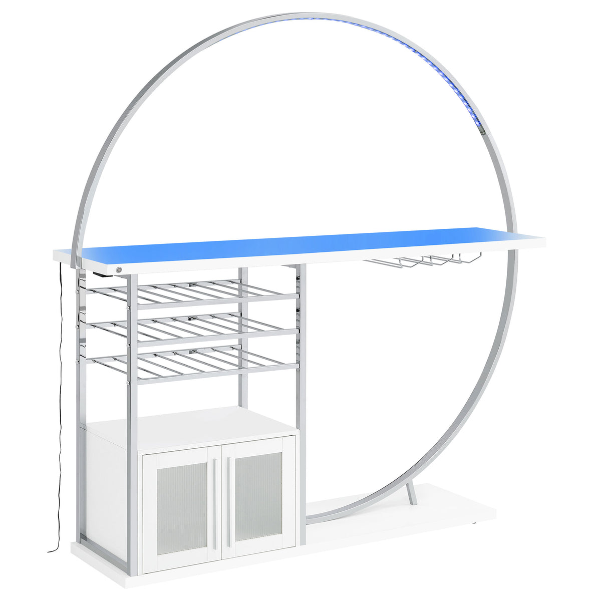 Risley 2-door Circular LED Wine Cabinet - White
