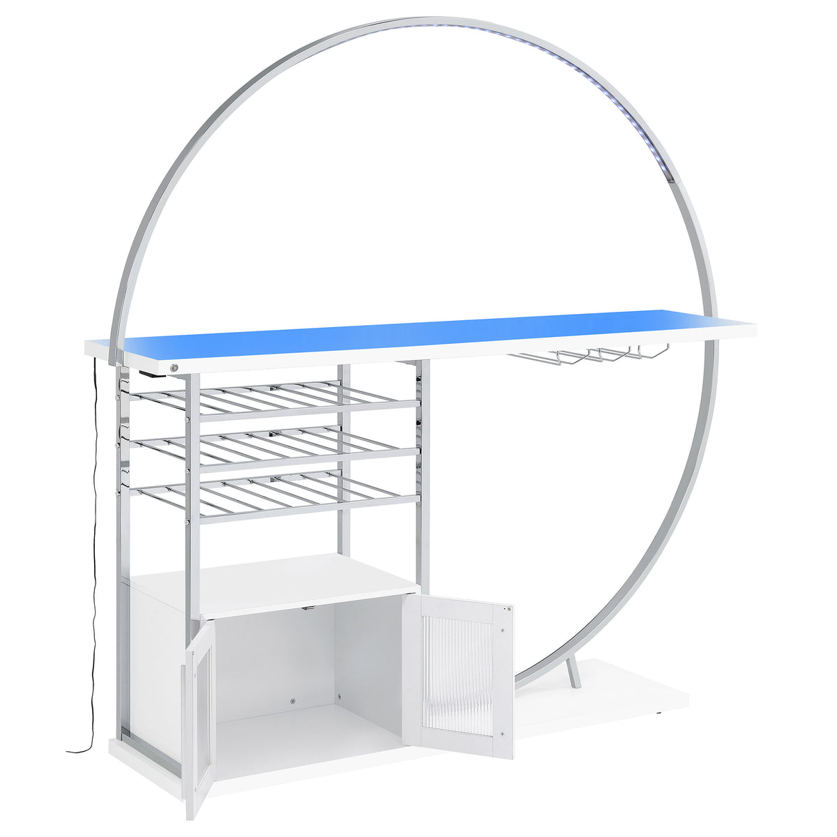 Risley 2-door Circular LED Wine Cabinet - White