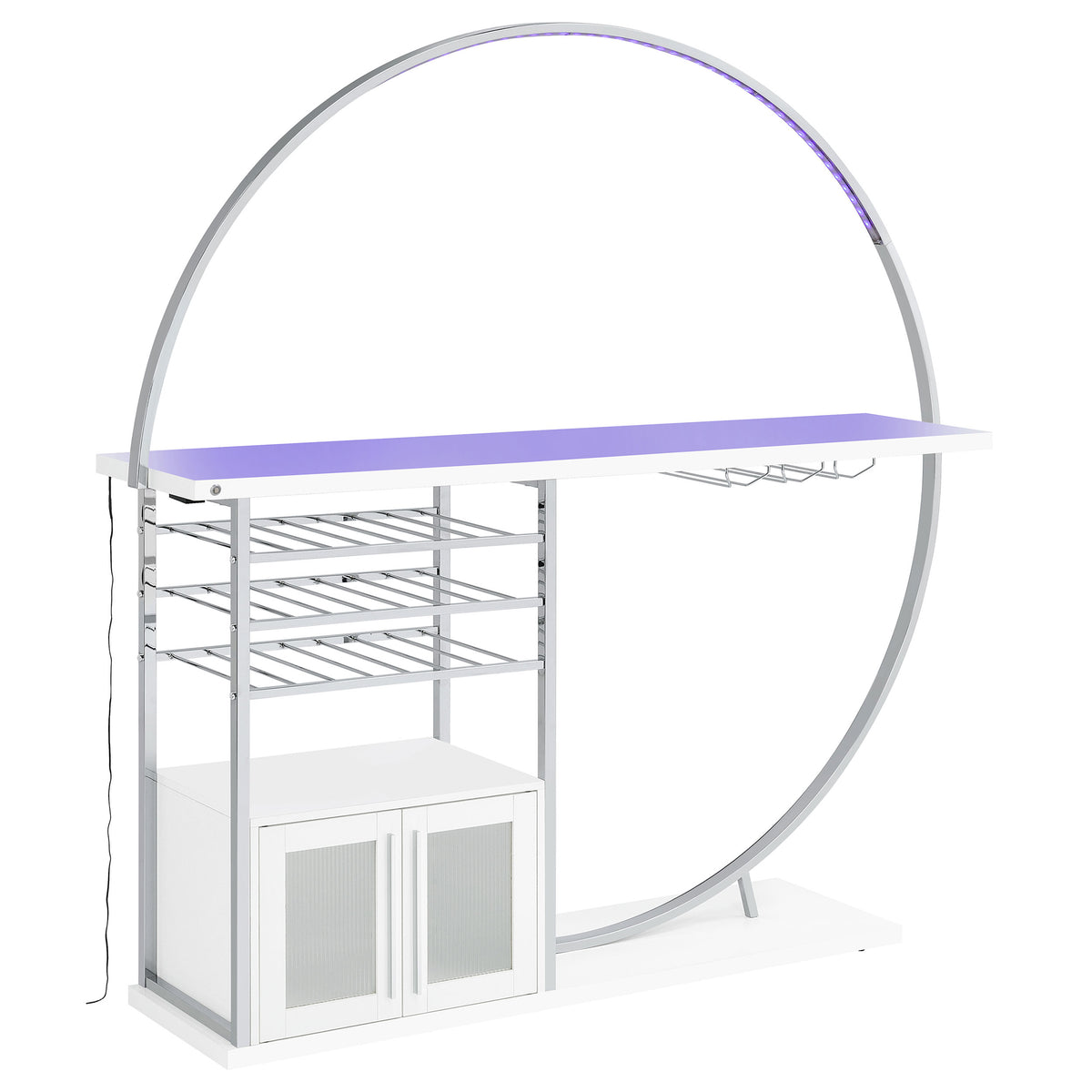 Risley 2-door Circular LED Wine Cabinet - White