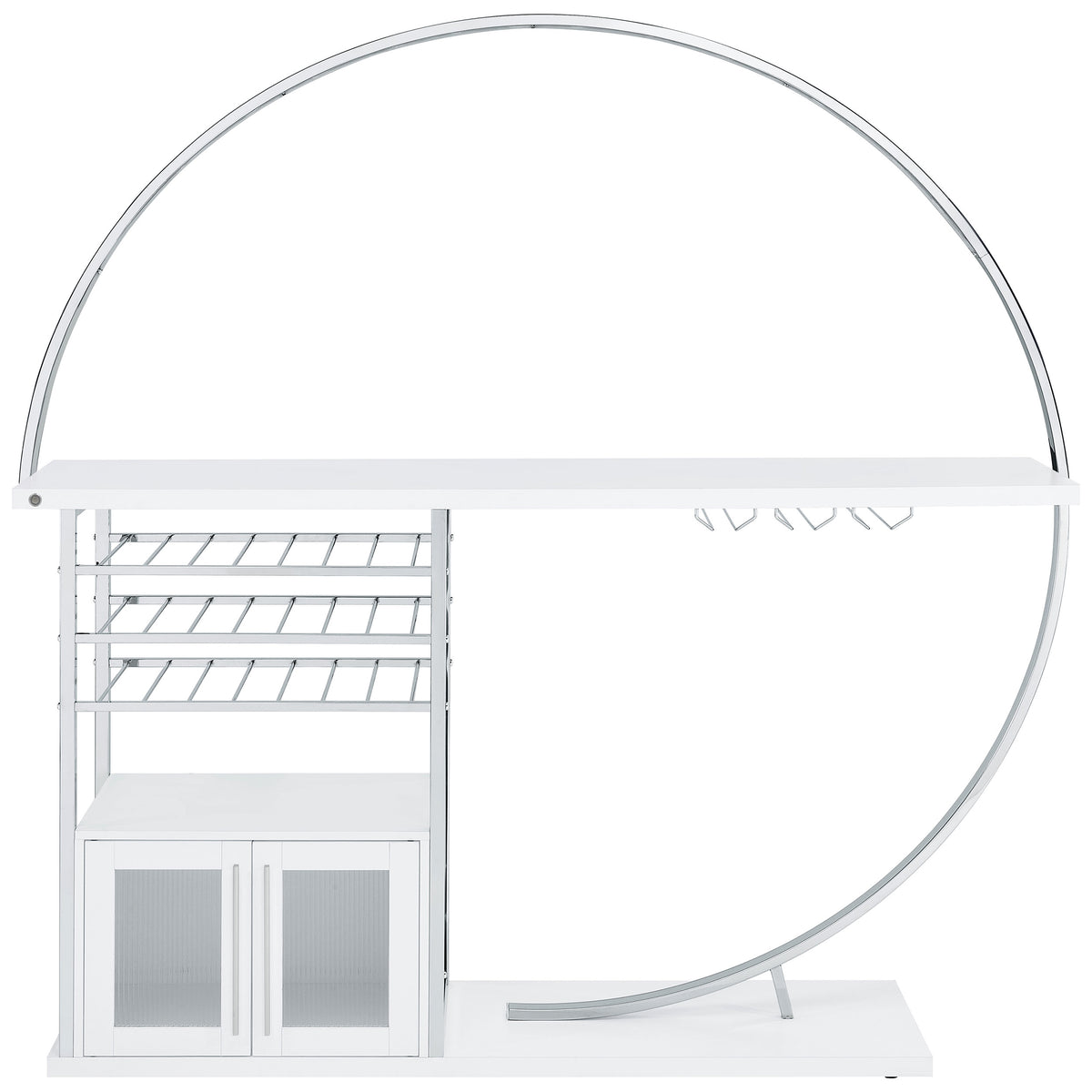 Risley 2-door Circular LED Wine Cabinet - White