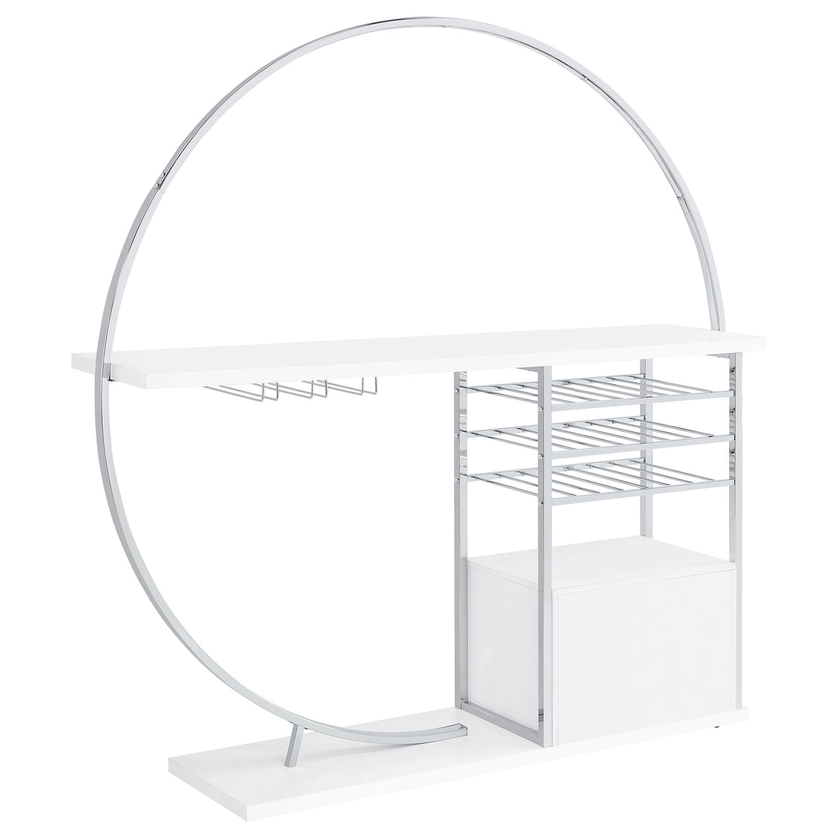 Risley 2-door Circular LED Wine Cabinet - White