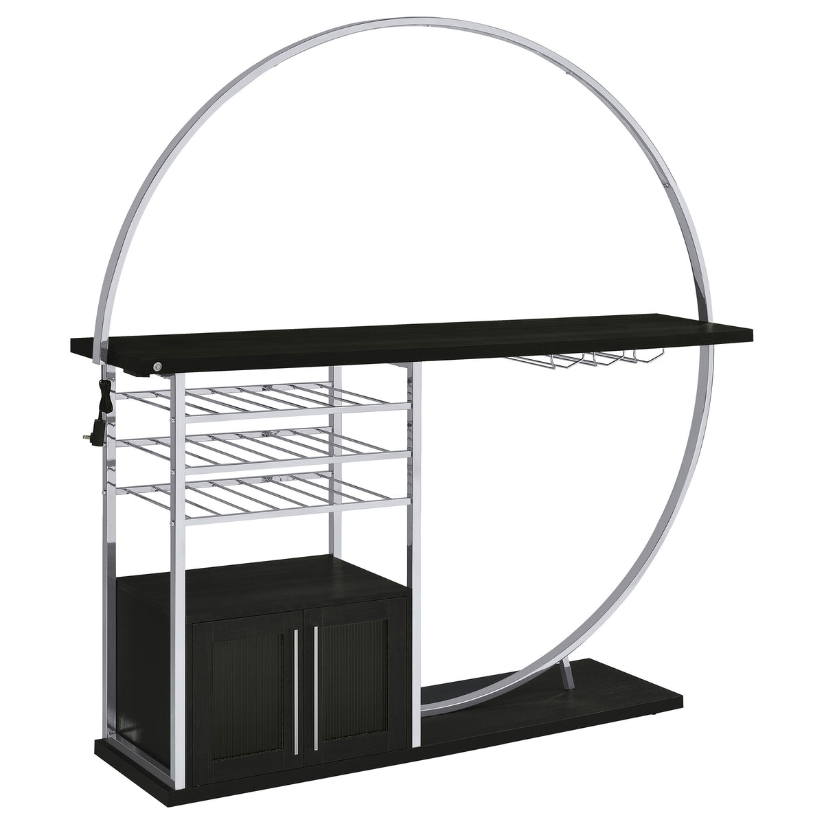 Risley 2-door Circular LED Wine Cabinet - Dark Charcoal