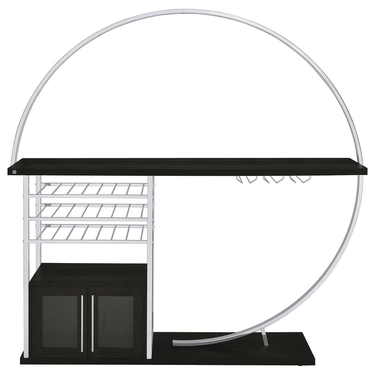Risley 2-door Circular LED Wine Cabinet - Dark Charcoal