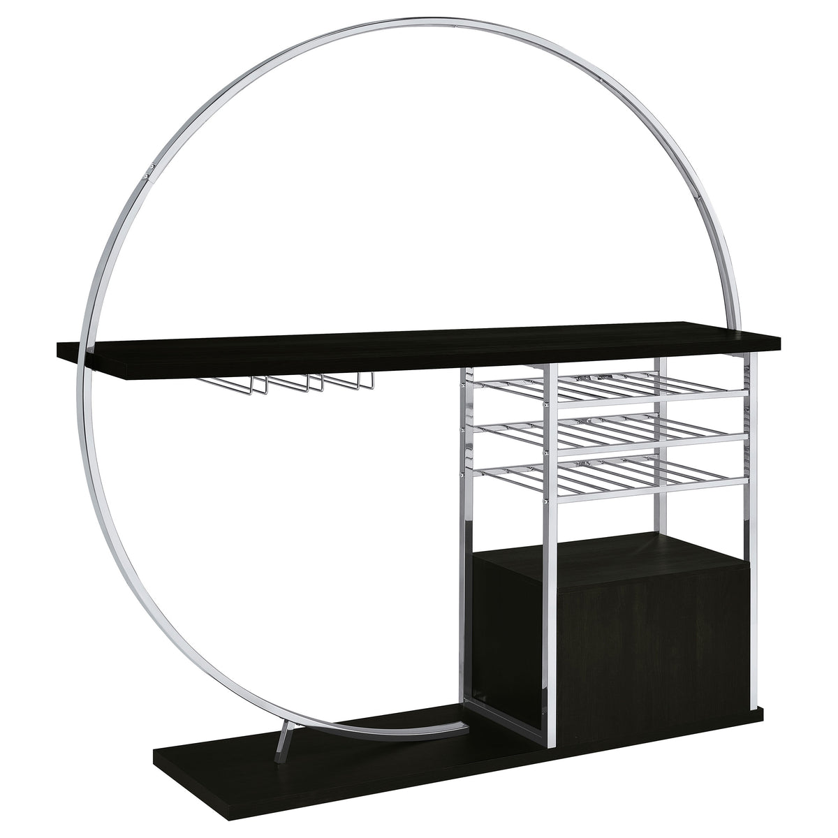 Risley 2-door Circular LED Wine Cabinet - Dark Charcoal