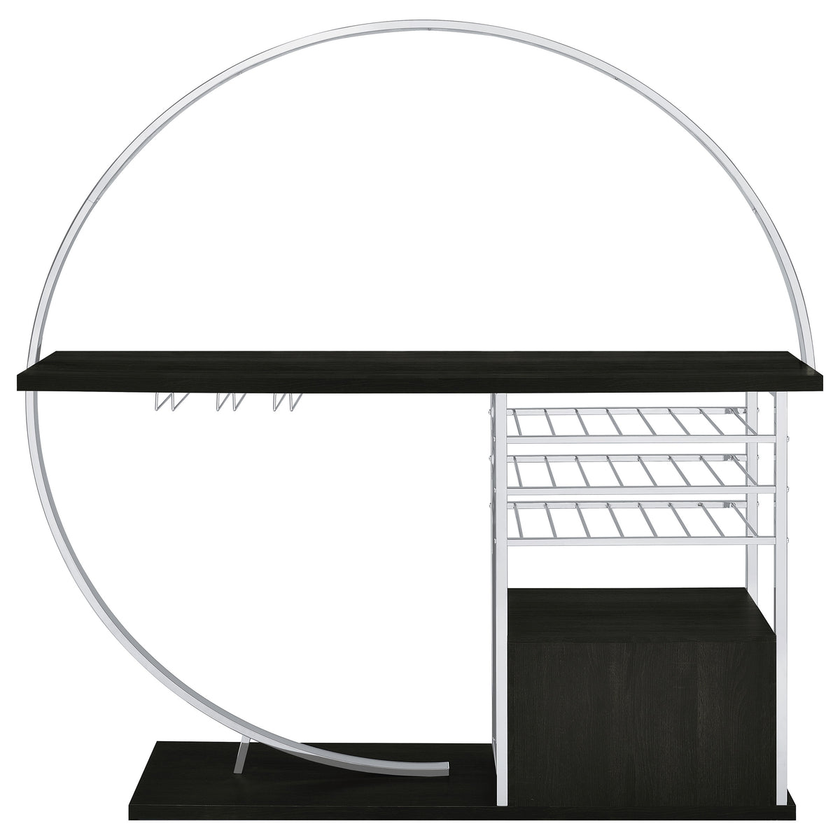 Risley 2-door Circular LED Wine Cabinet - Dark Charcoal