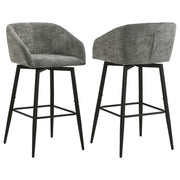 Rainer Fabric Upholstered Swivel Bar Chair (Set of 2) - Charcoal