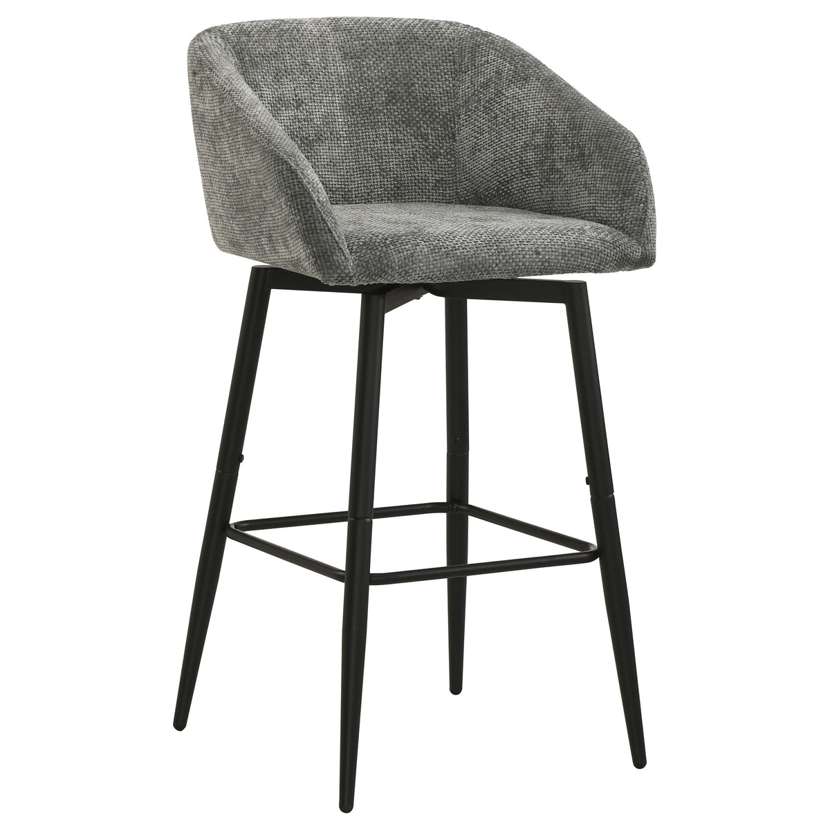 Rainer Fabric Upholstered Swivel Bar Chair (Set of 2) - Charcoal