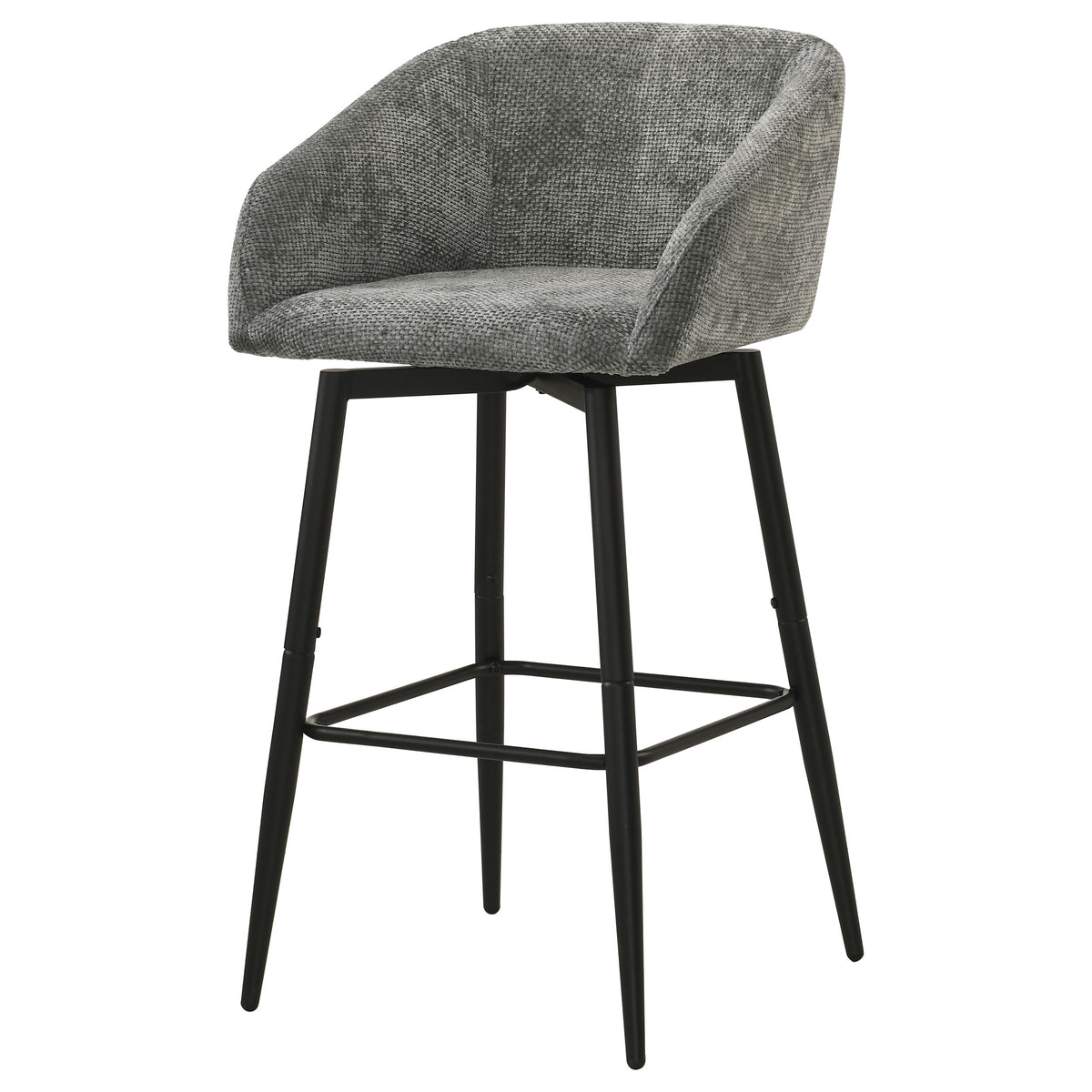 Rainer Fabric Upholstered Swivel Bar Chair (Set of 2) - Charcoal