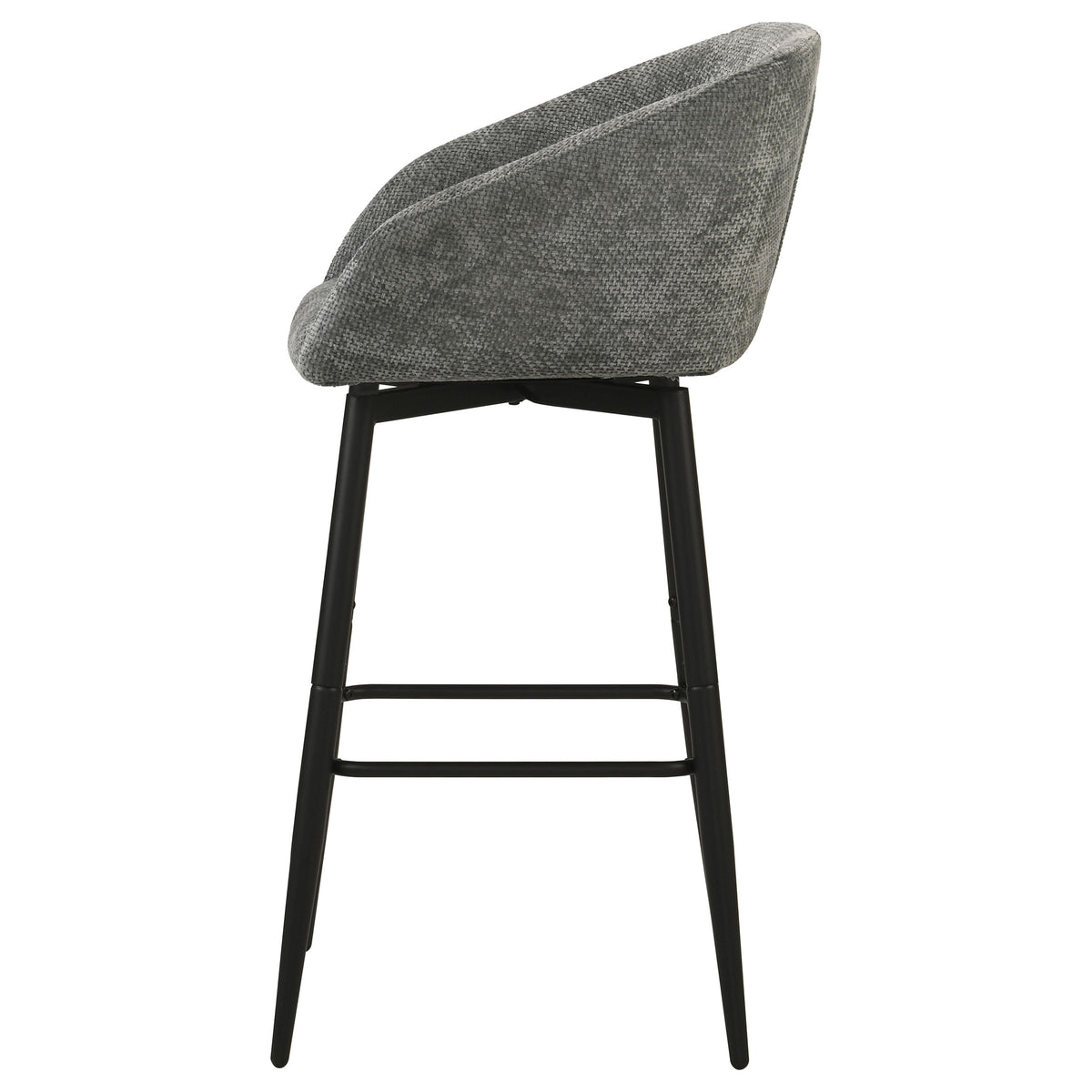Rainer Fabric Upholstered Swivel Bar Chair (Set of 2) - Charcoal