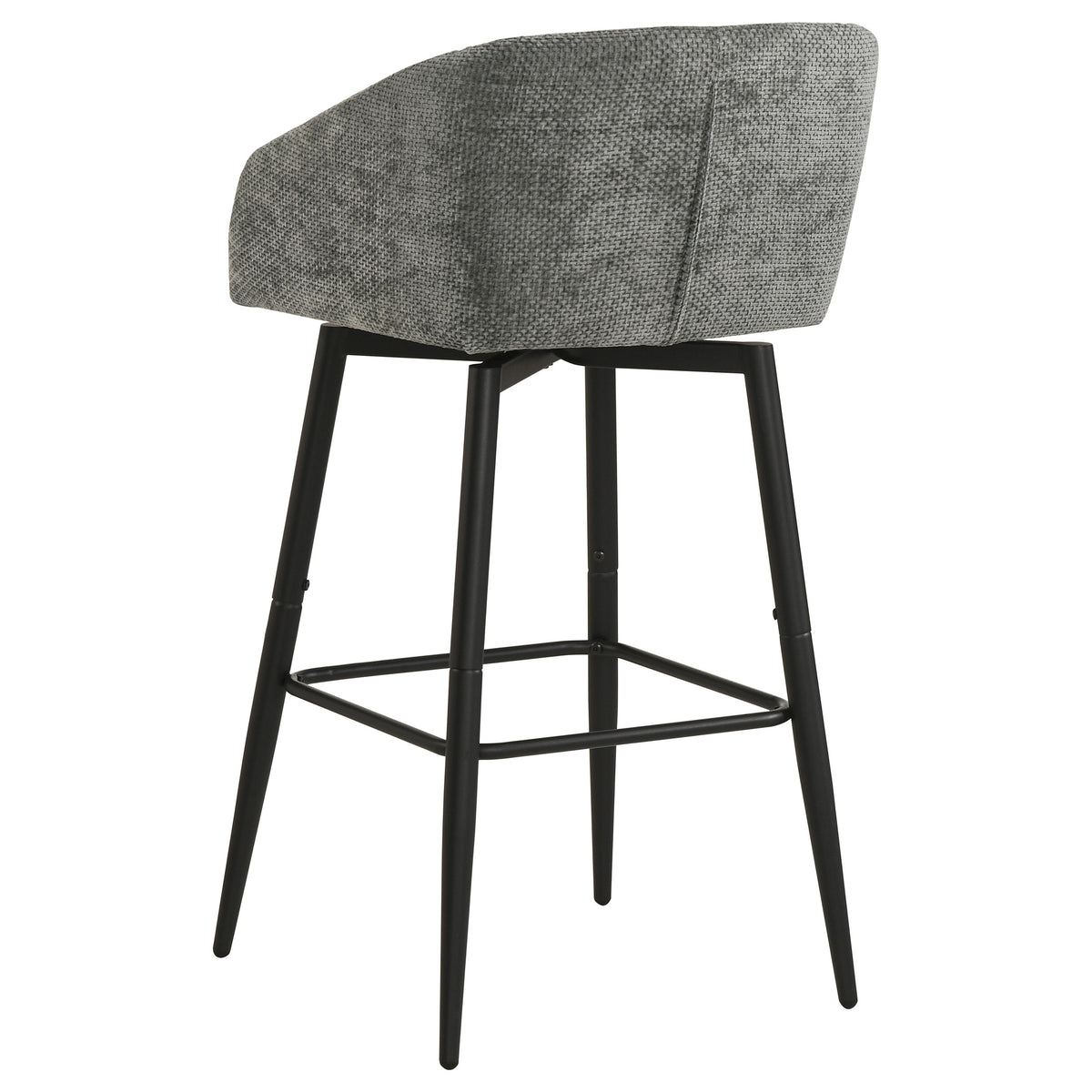 Rainer Fabric Upholstered Swivel Bar Chair (Set of 2) - Charcoal