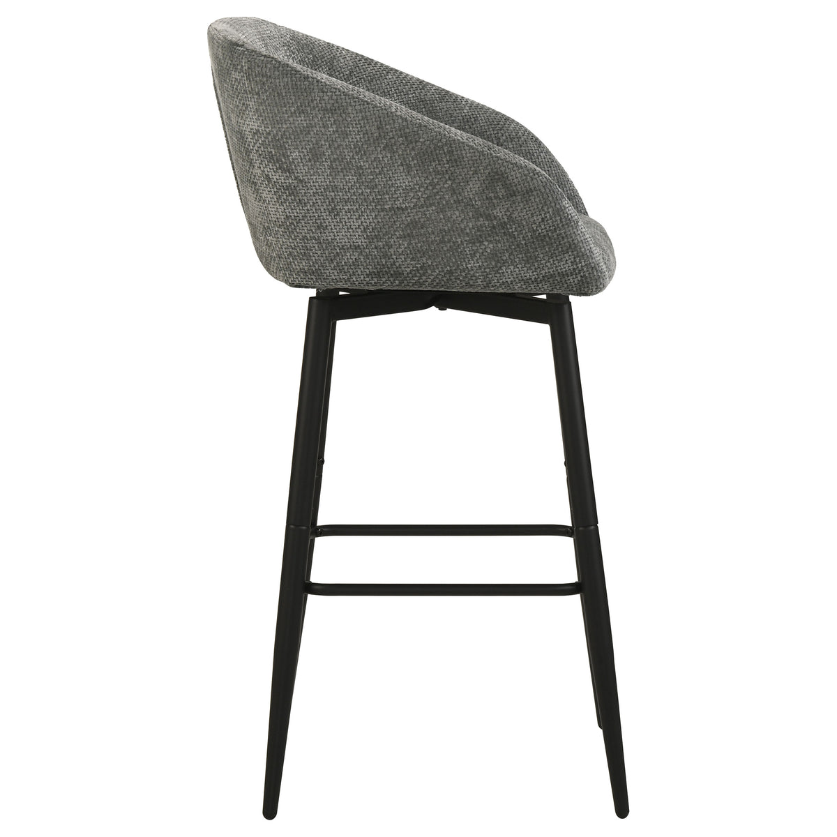 Rainer Fabric Upholstered Swivel Bar Chair (Set of 2) - Charcoal