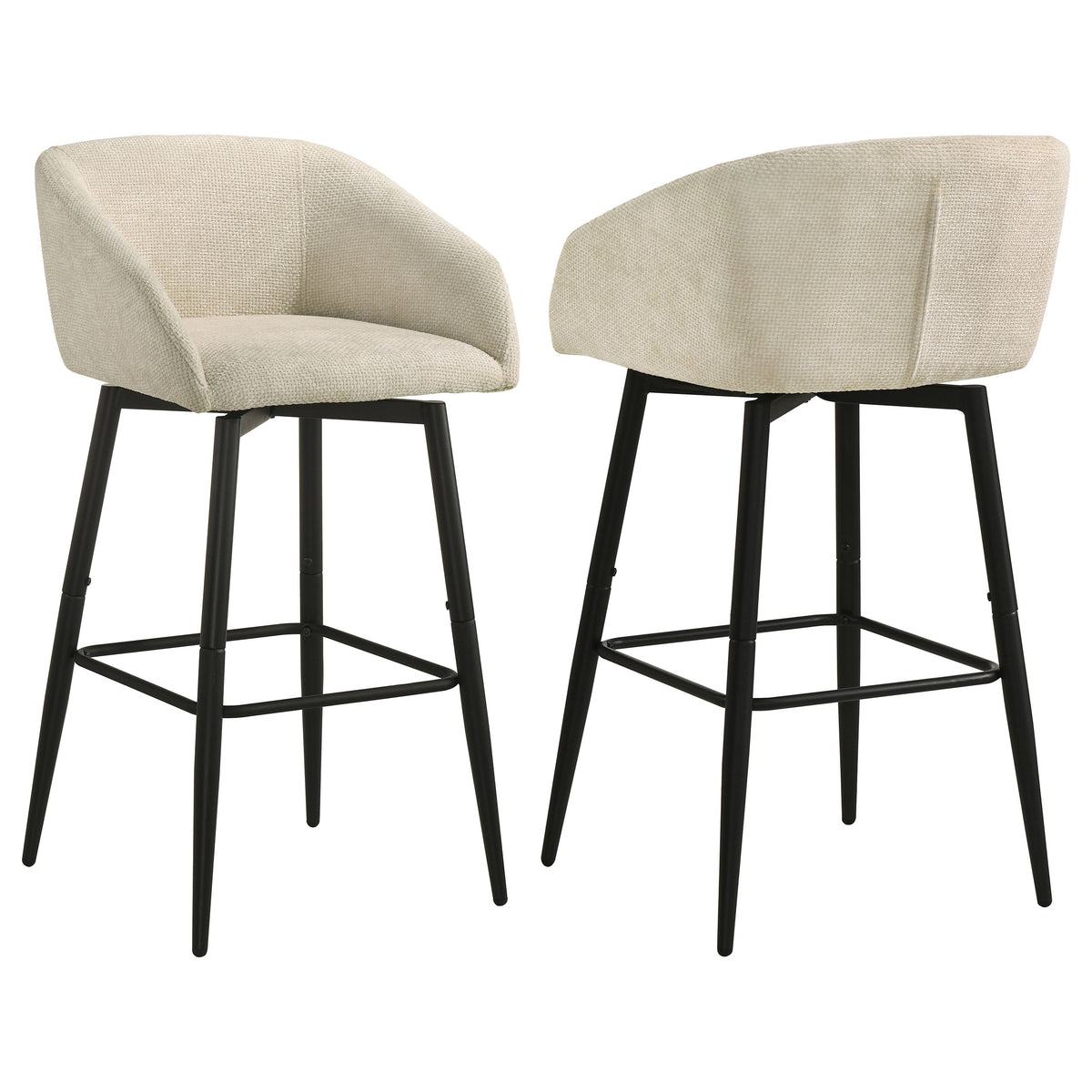 Rainer Fabric Upholstered Swivel Bar Chair (Set of 2) - Cream