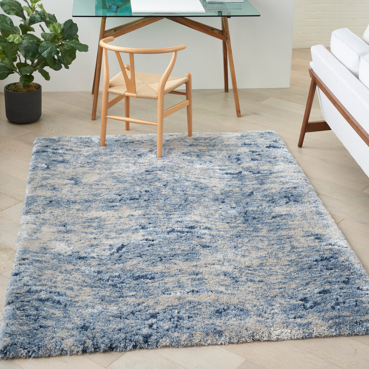 Dreamy Shag DRS06 Light Blue Rug - room scene