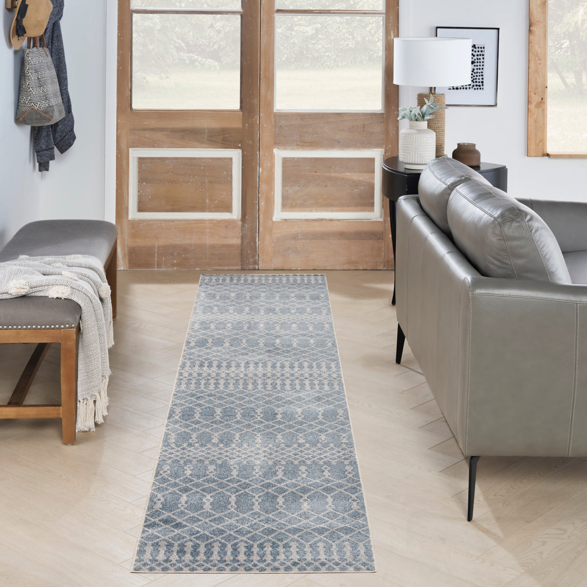 Astra Machine Washable ASW10 Blue Rug - room scene