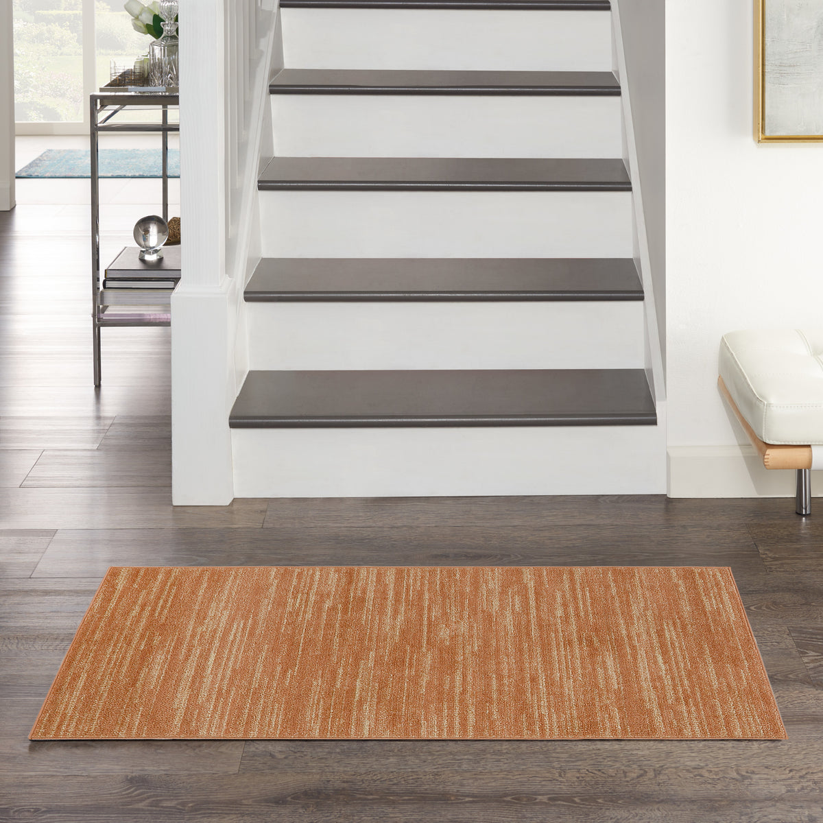 Nourison Essentials NRE01 Rust Rug - room scene