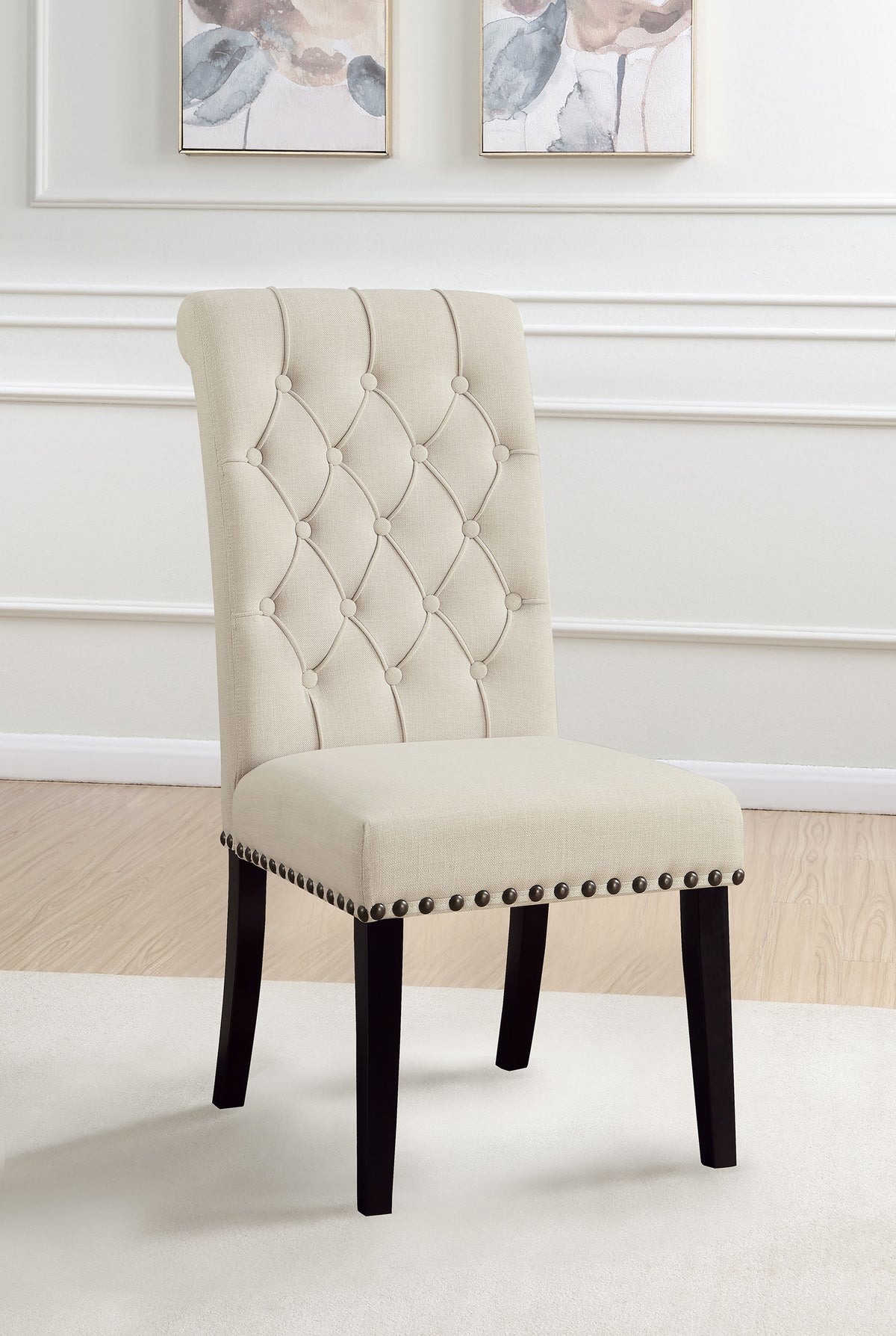 Alana Fabric Upholstered Dining Side Chair (Set of 2) - Beige