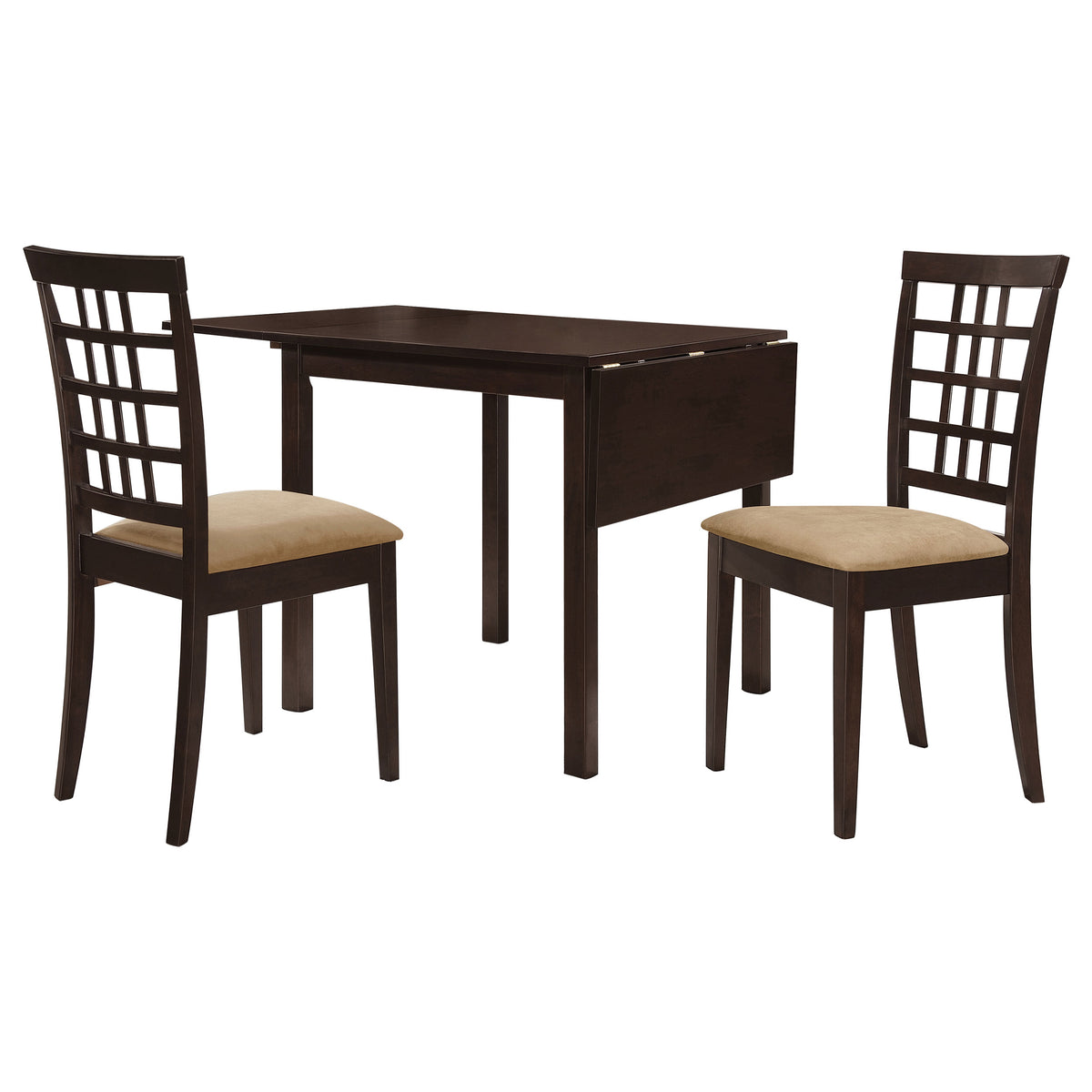 Kelso 3-piece Drop Leaf Dining Table Set Cappuccino and Beige