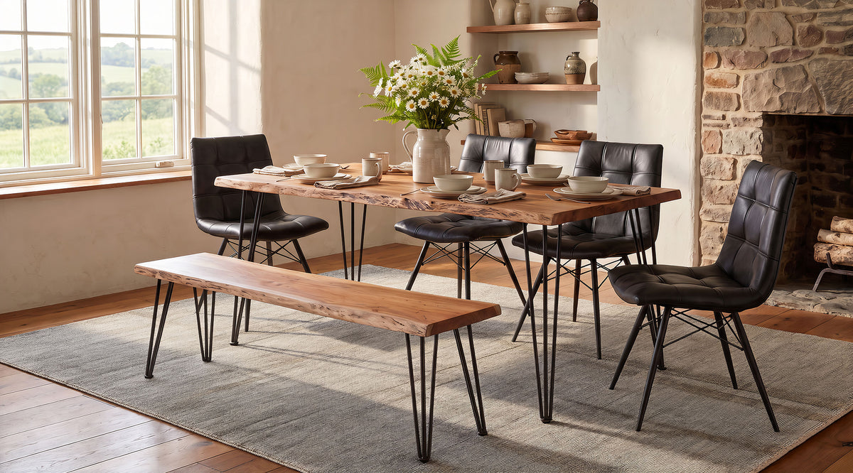 Sherman Wood Dining Bench Natural Acacia