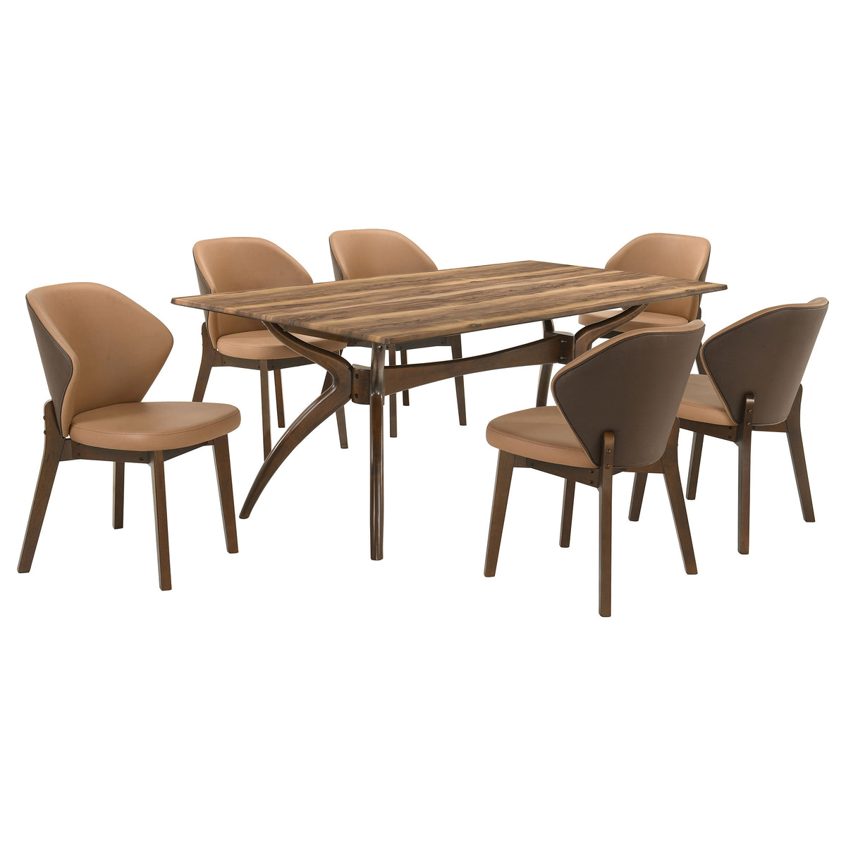 Randolph 7-piece SmartTop™ Rectangular Dining Set Sheesham and Brown with 79-inch SmartTop™ Rectangular Dining Table