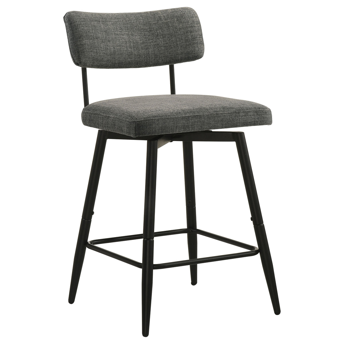 Levine Fabric Upholstered Swivel Counter Chair (Set of 2) - Black Grey