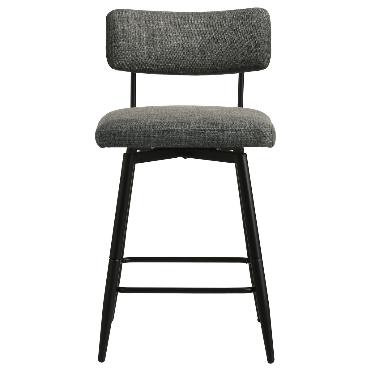 Levine Fabric Upholstered Swivel Counter Chair (Set of 2) - Black Grey