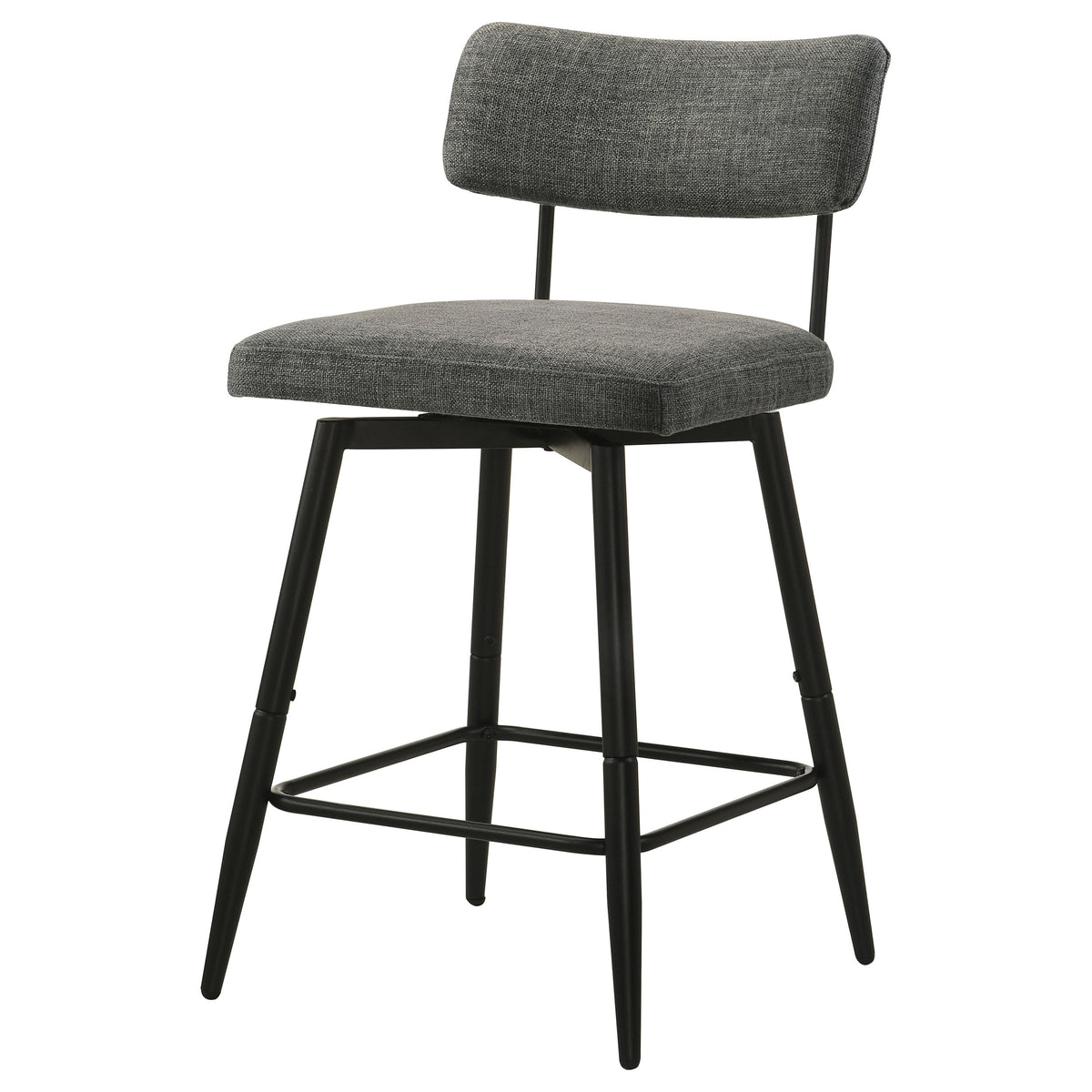 Levine Fabric Upholstered Swivel Counter Chair (Set of 2) - Black Grey