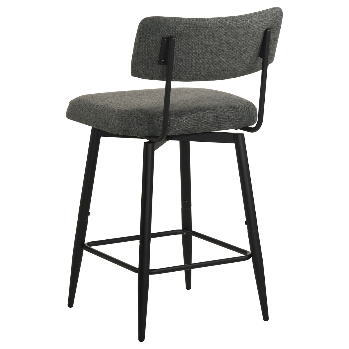 Levine Fabric Upholstered Swivel Counter Chair (Set of 2) - Black Grey